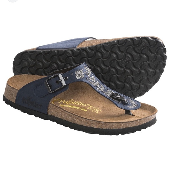 Birkenstock Shoes - Birkenstock Papillio Navy Floral Sandals